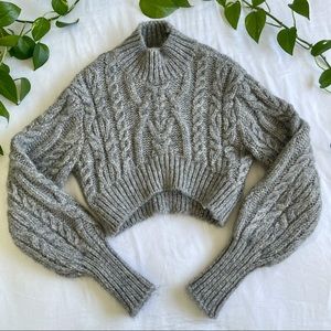 ZARA cropped knit sweater